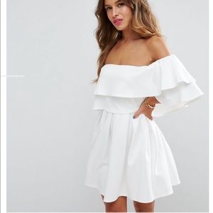 ASOS ruffle off the shoulder dress